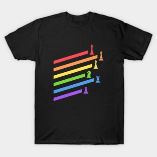 Rainbow Chess Pieces Boardgames Nerd T-Shirt